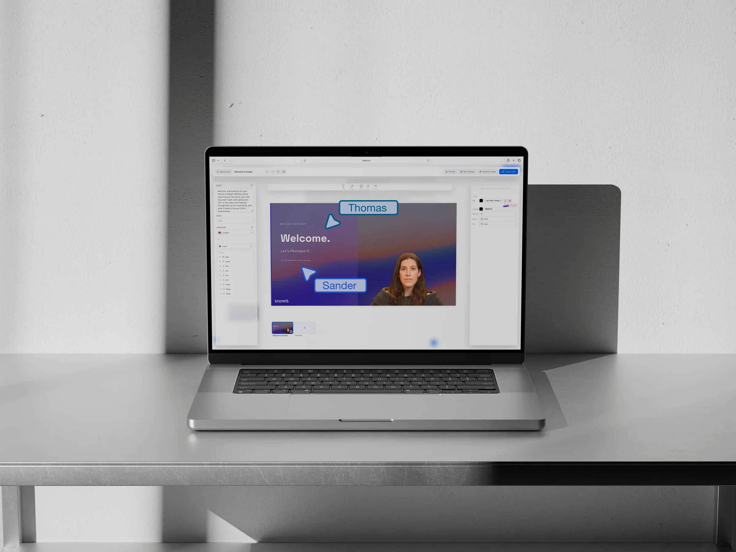TO SEE editor open on a MacBook